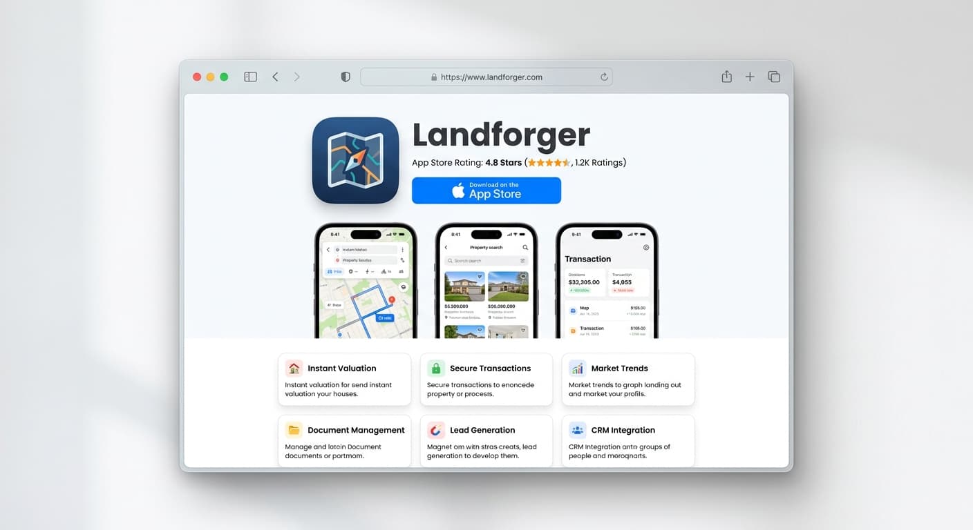 A landing page generated by LandForger